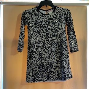 Girls white and black leopard print dress